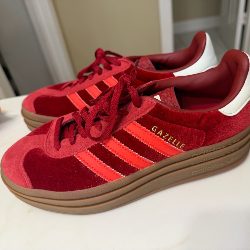 adidas Gazelle Women’s Red & Orange Suede Sneakers